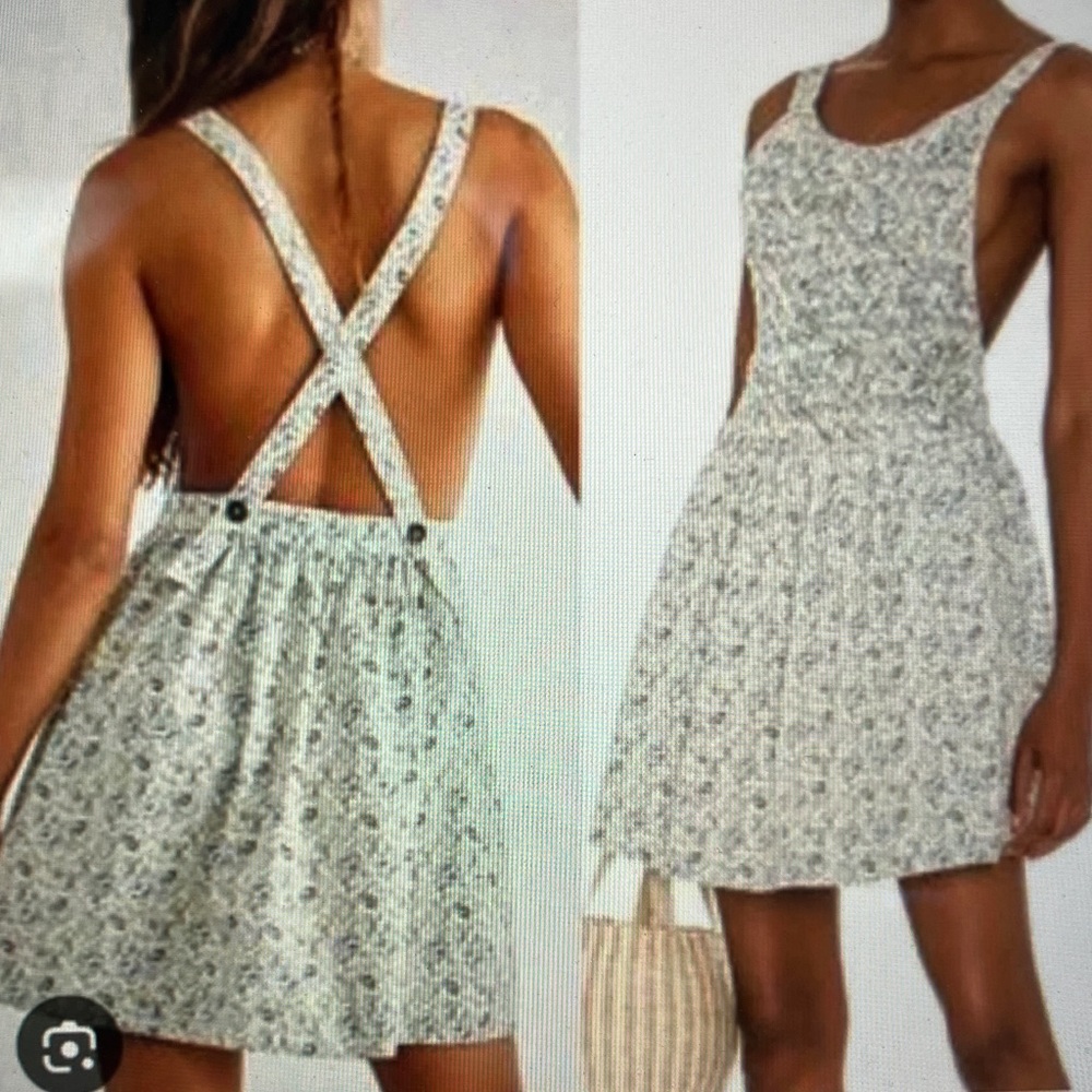 NWT Free People Tea Combo Floral Cross-Back Cotton Dress Sz S